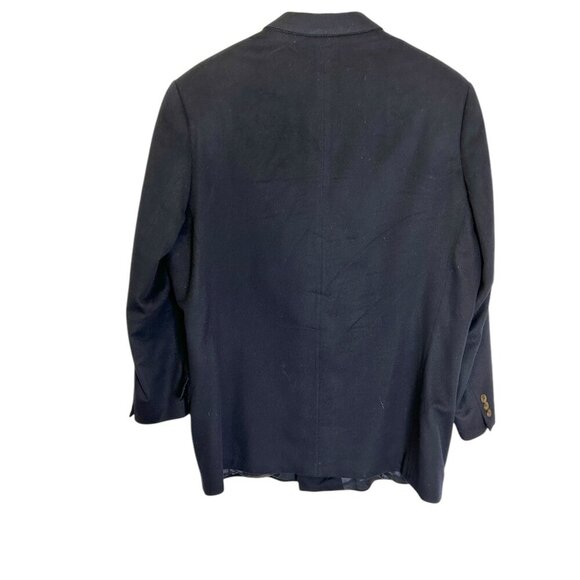 Hugo Boss Navy Blue Double-Breasted Blazer 46R Germany Wool Blend Al Capone Core - Picture 3 of 7